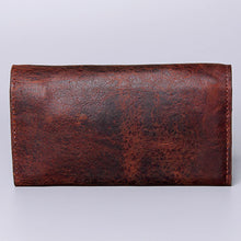 Load image into Gallery viewer, Whitley White Stitch Tri-Fold Tooled Wallet

