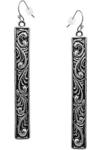 Tooled Silver Earring