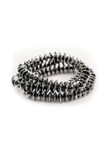 Load image into Gallery viewer, 3 Strand Silver Disc Stretch Bracelet
