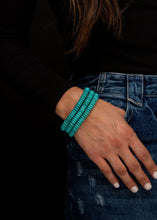 Load image into Gallery viewer, Three Strand Turquoise Stretch Bracelet
