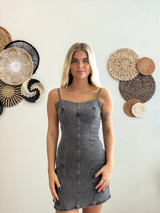 Charcoal Edge Mini Dress