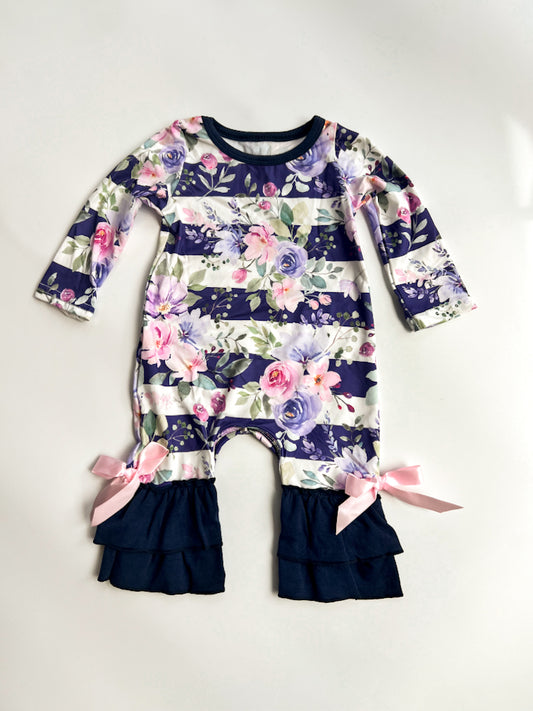 Floral Stripe Romper
