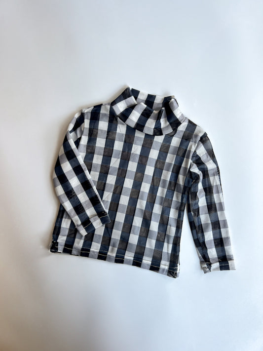 Checkered Mesh Kids Top