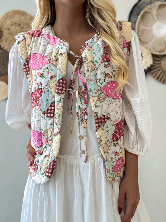 Floral Breeze Patchwork Vest