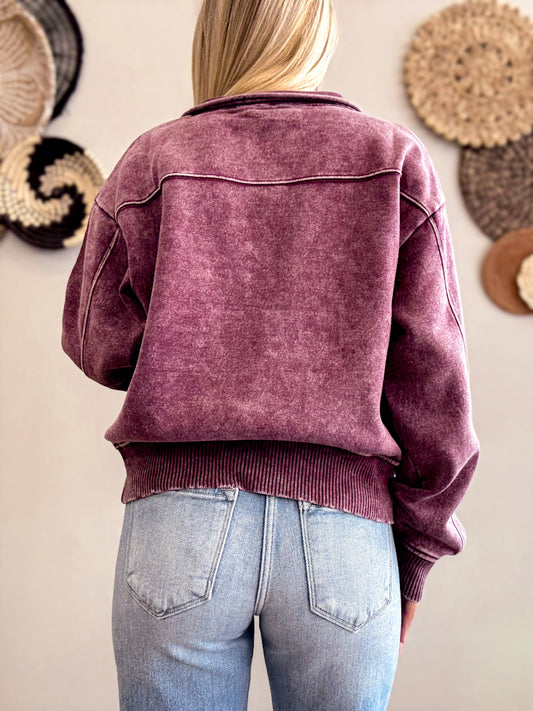 Eggplant Haven Half Zip