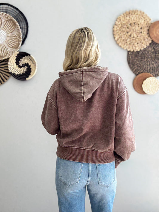 Weekend Wash Hoodie in Brown