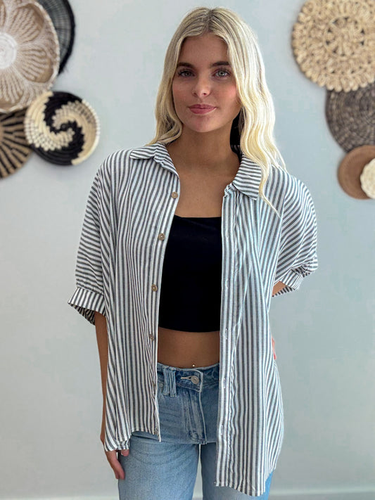 Rally Stripe Black Top