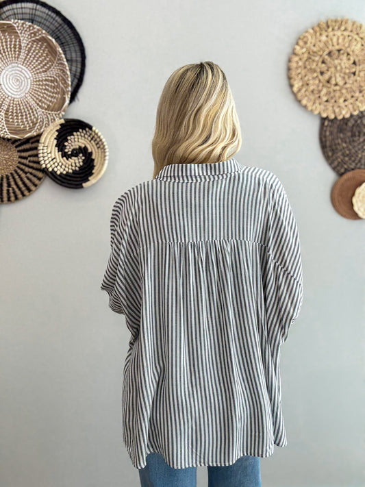 Rally Stripe Black Top