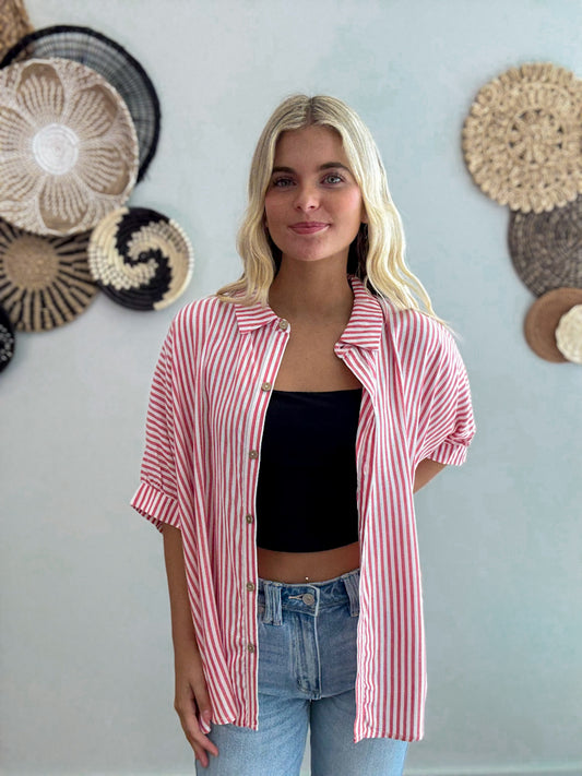 Rally Stripe Red Top