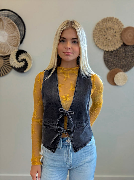 Twilight Tie Denim Vest