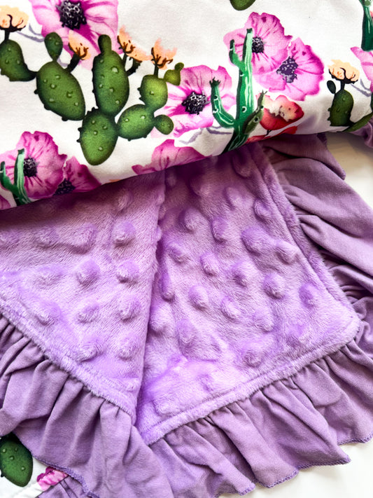 Western Cactus Minky Blanket