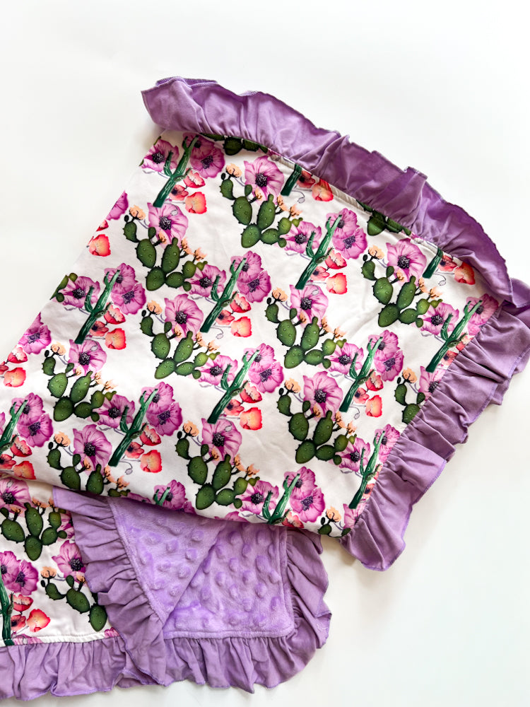 Western Cactus Minky Blanket
