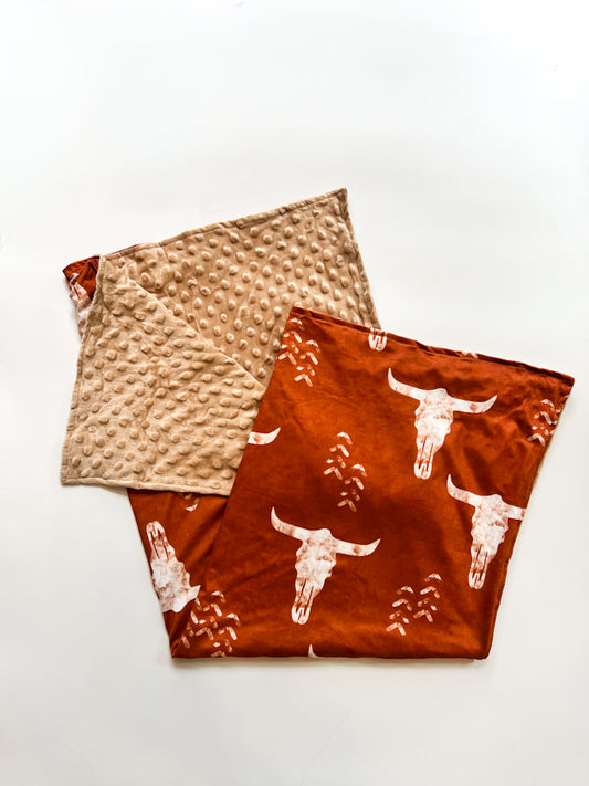 Western Skull Minky Blanket