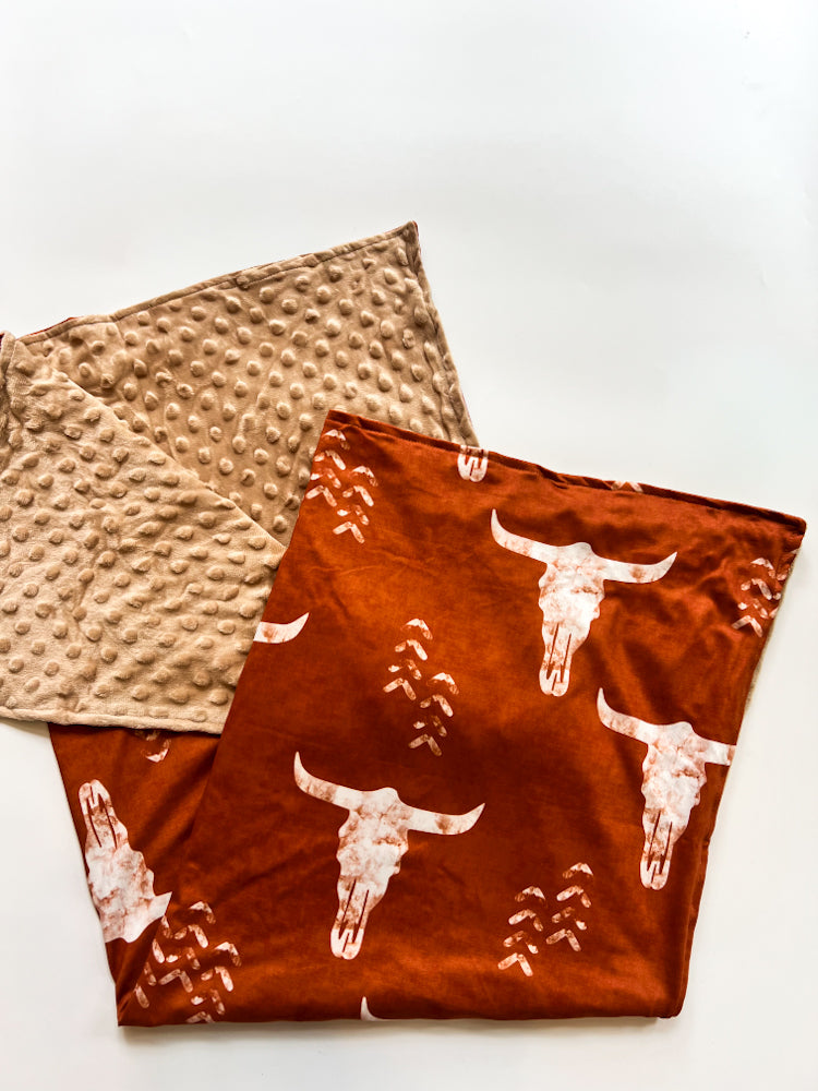 Western Skull Minky Blanket