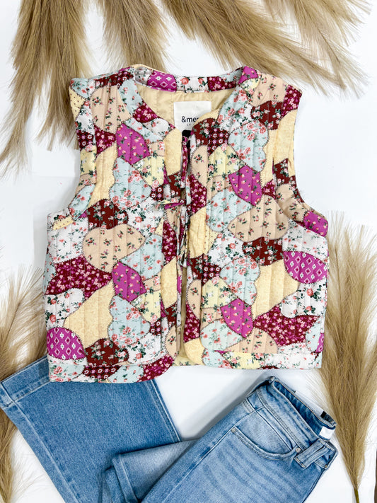 Floral Breeze Patchwork Vest