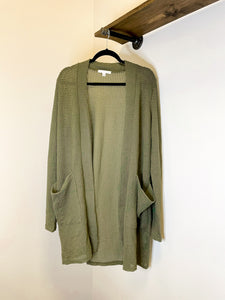 Hear Me Out Sweater Cardi in Olive