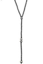 Load image into Gallery viewer, Silver Bead Lariat Necklace
