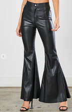 Load image into Gallery viewer, Ask Around Black Leather Flare Pant
