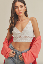 Load image into Gallery viewer, True to You White Lace Bralette Top
