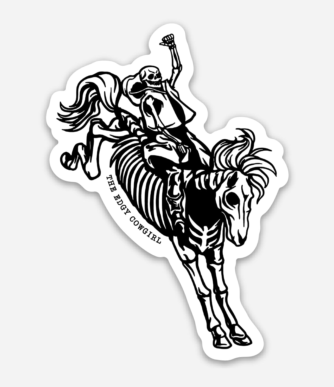 Buckin’ Bronc Skeleton Sticker