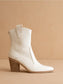 The Tara White Two Paneled Western Cowboy Boot