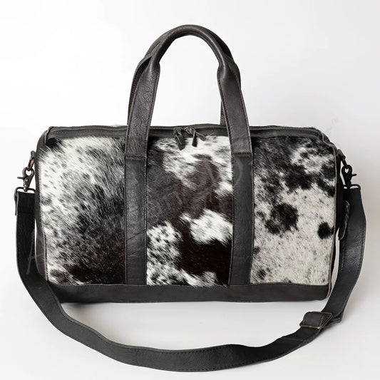 Cowhide Duffle in Black