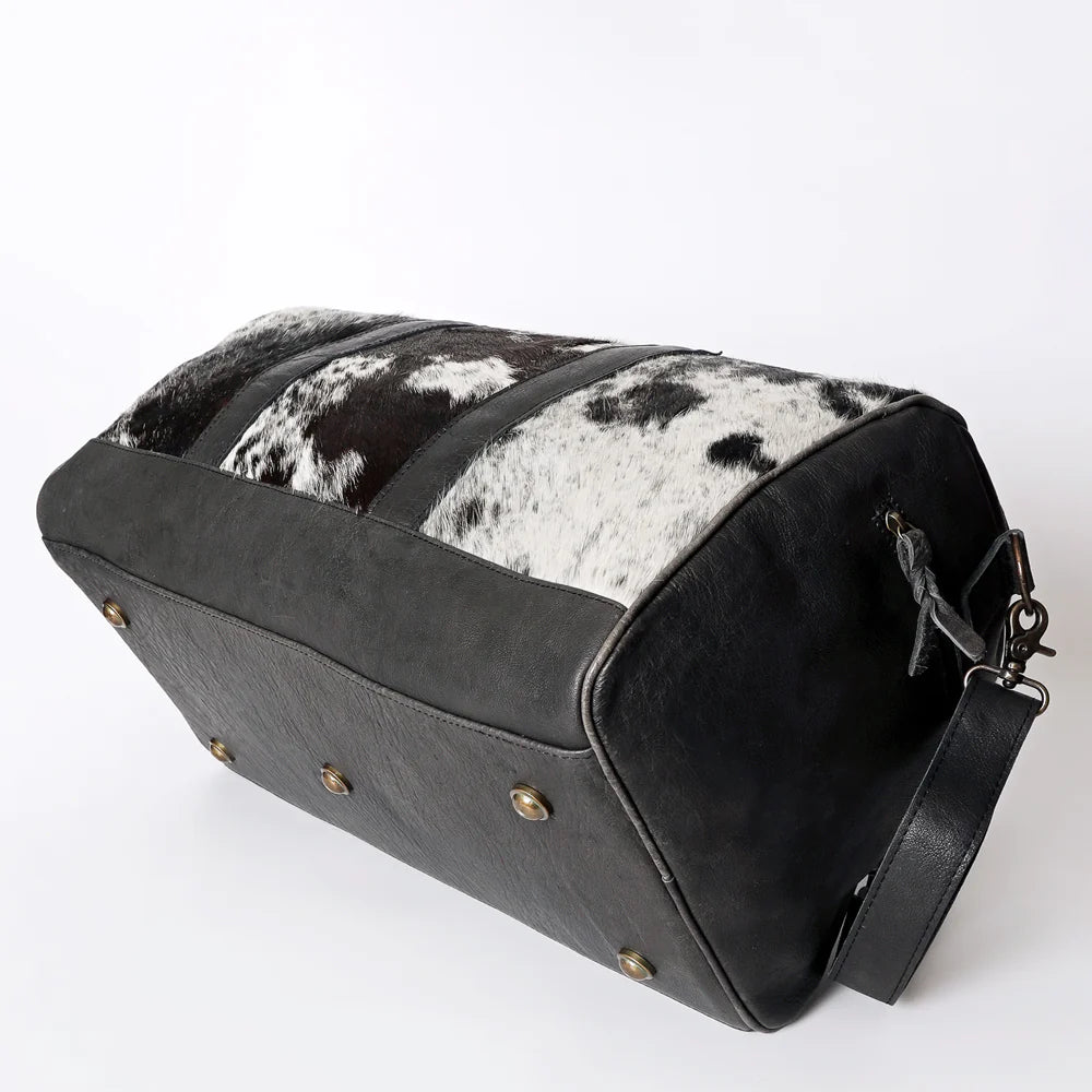 Cowhide Duffle in Black