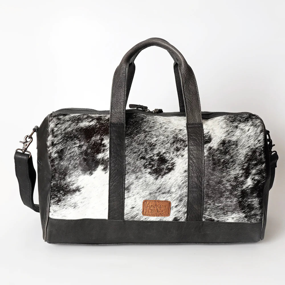 Cowhide Duffle in Black