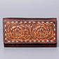 Whitley White Stitch Tri-Fold Tooled Wallet