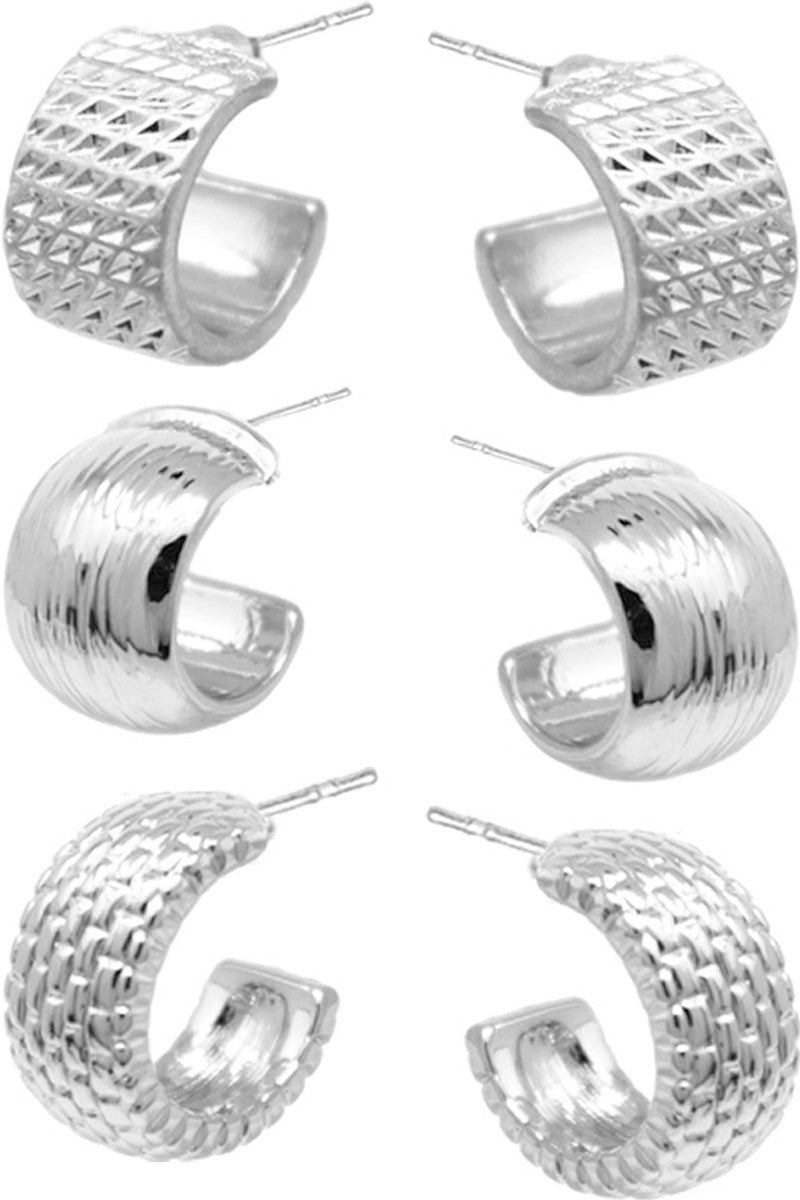 Stud Hoop Earring Set