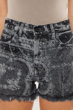 Load image into Gallery viewer, Perfect Paisley Black Denim Short
