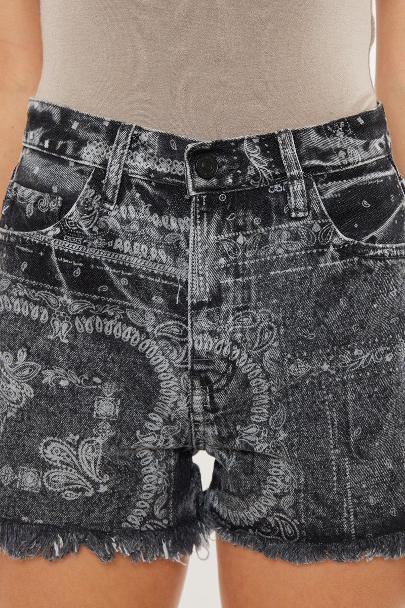 Perfect Paisley Black Denim Short