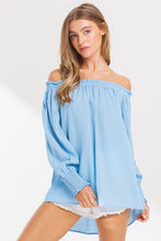 Load image into Gallery viewer, Feeling Blue Off Shoulder Top

