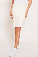 Load image into Gallery viewer, A Total Moment White Leather Midi Skirt
