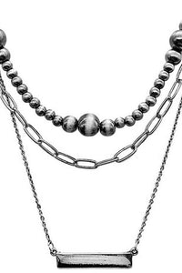 Silver Bar Layered Necklace