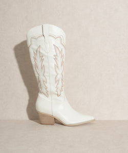 Kick the Dust Up Tall Cowboy Boot in White