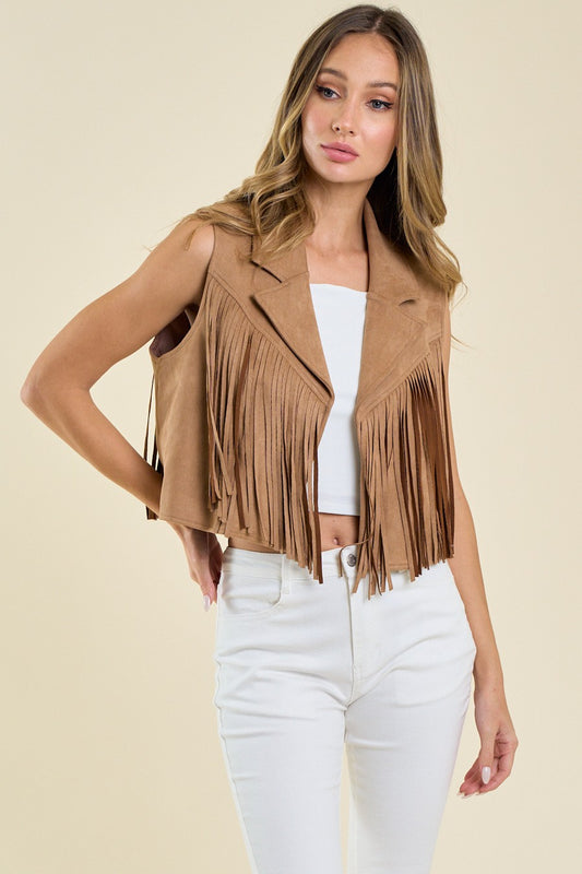 Denim Dreams Fringe Vest