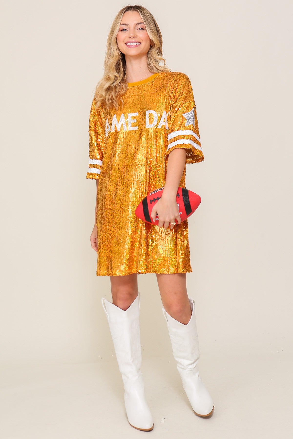 Gold Game Day Sequin Dress Large Gold Game Day Sequin Dress Large