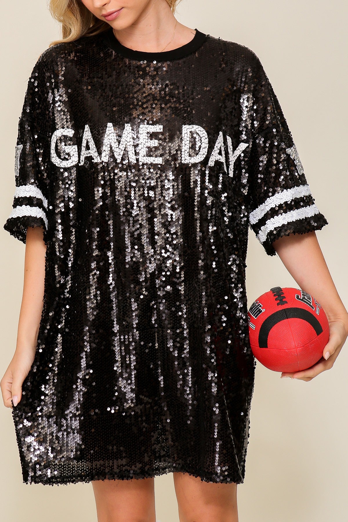 Black Game Day Sequin Dress Medium Black Game Day Sequin Dress Medium