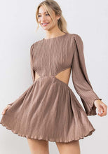 Load image into Gallery viewer, Sparking Rumors Mocha Cutout Dress
