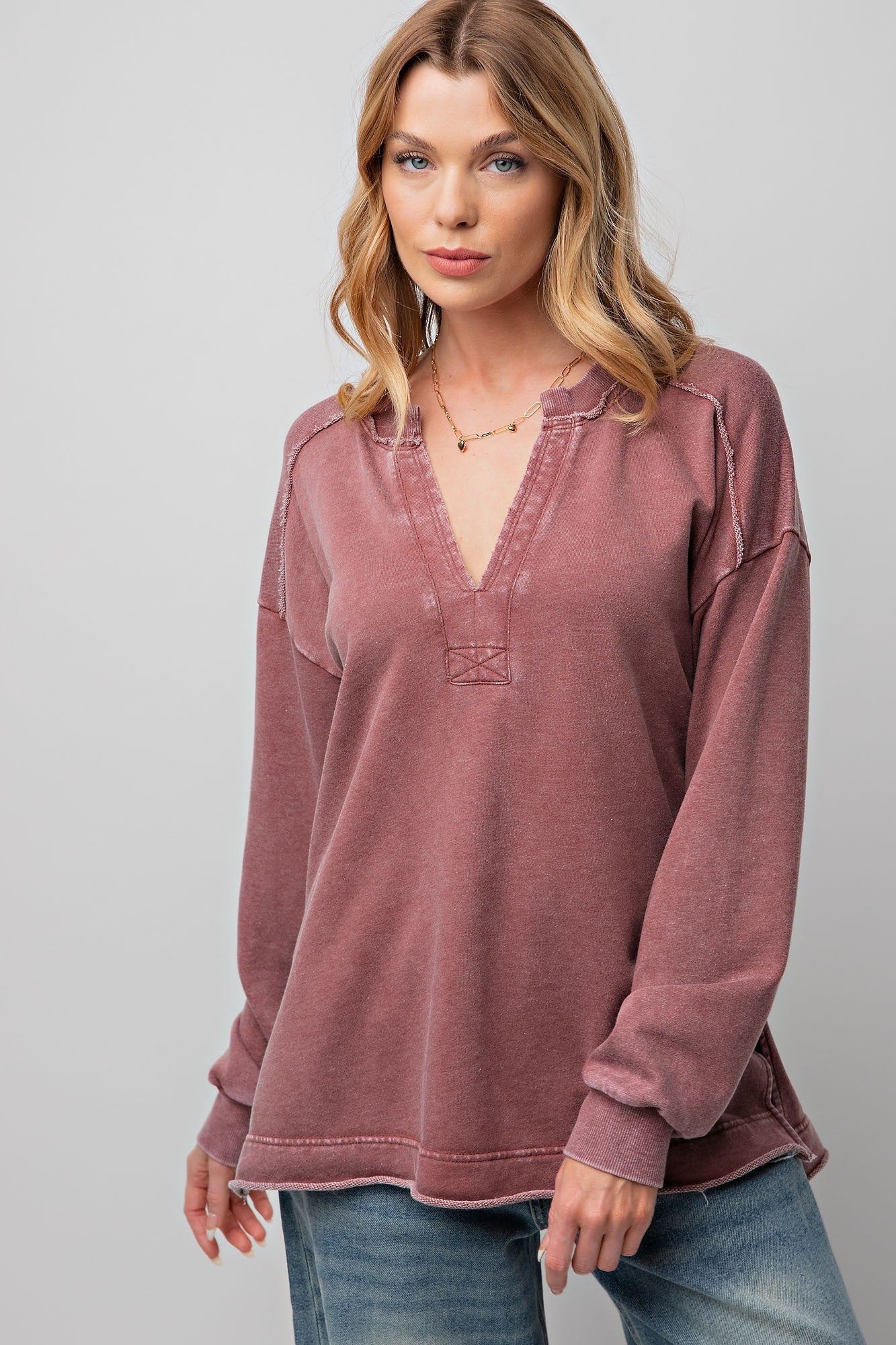 Not Interested Mauve Pullover