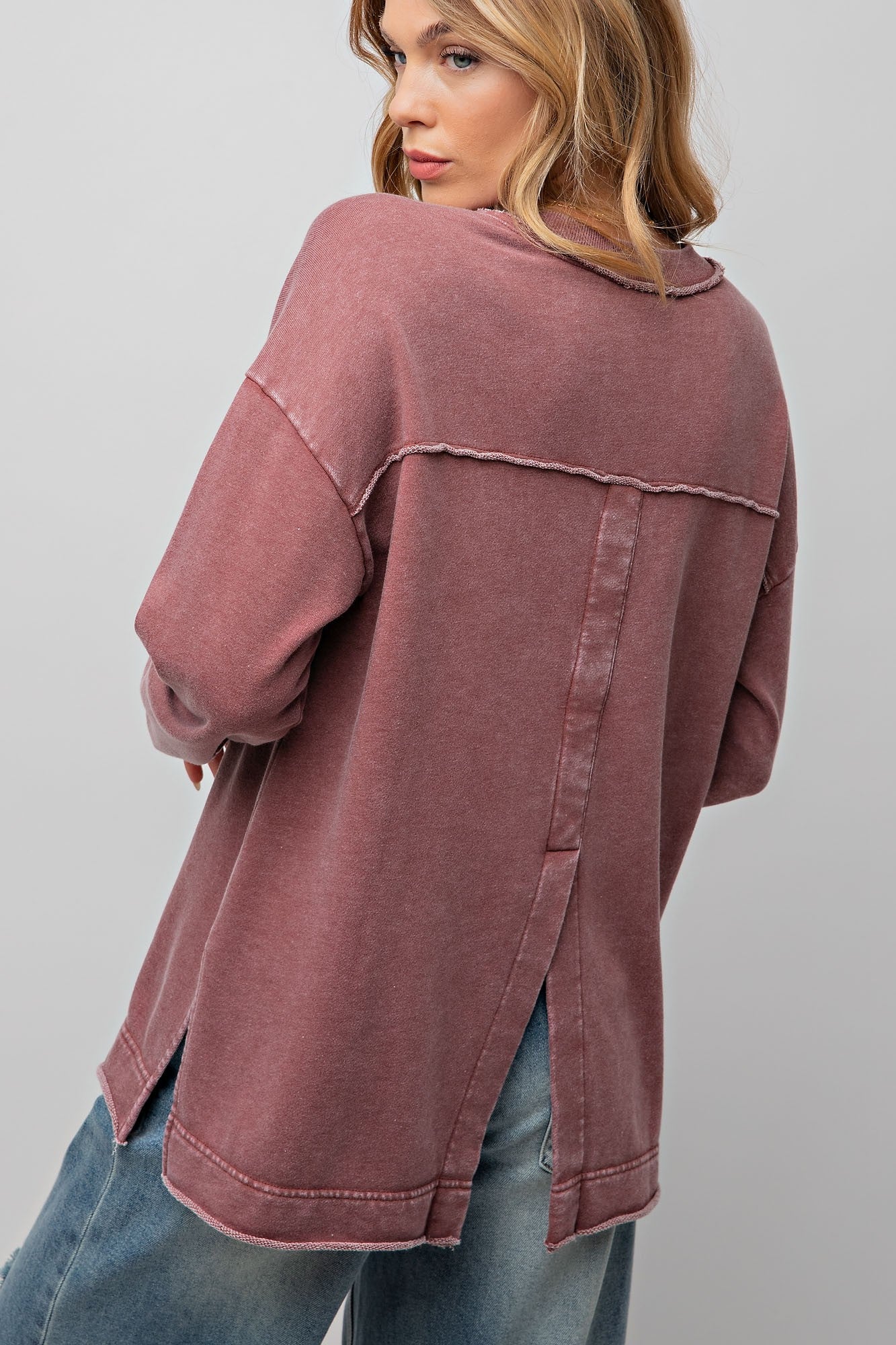 Not Interested Mauve Pullover