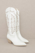 Load image into Gallery viewer, Kick the Dust Up Tall Cowboy Boot in White
