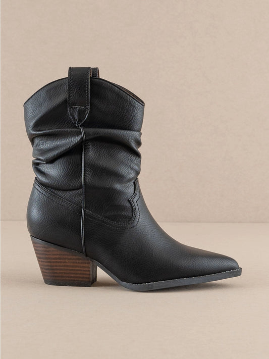 The Kit Black Slouchy Western Boot