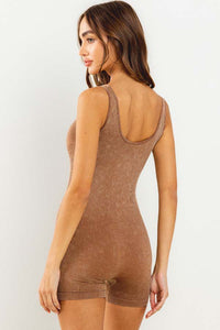 On the Road Romper in Camel