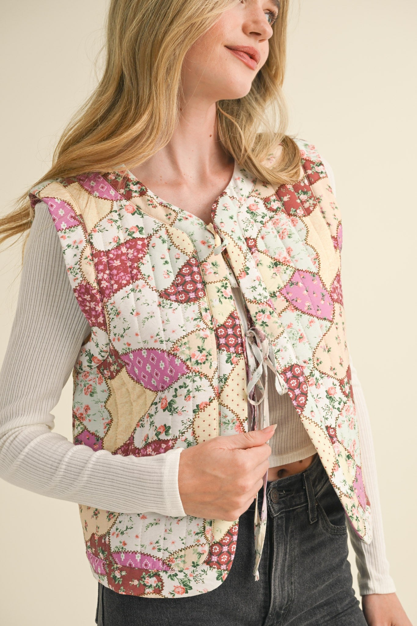 Floral Breeze Patchwork Vest