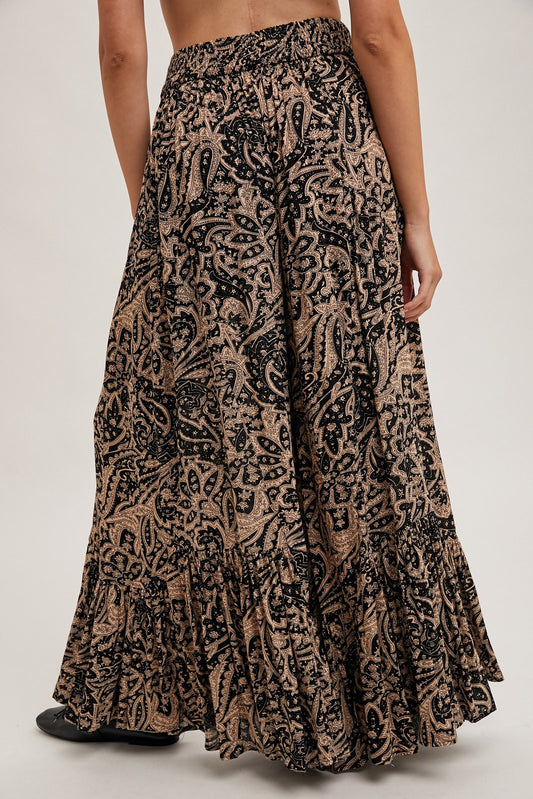 Whiskey Trails Wide Leg Paisley Pant