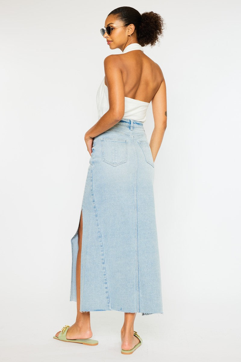 High Plains Denim Maxi Skirt