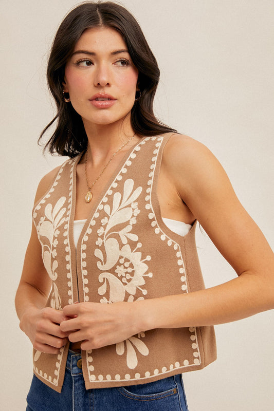 Tooled Charm Knit Vest