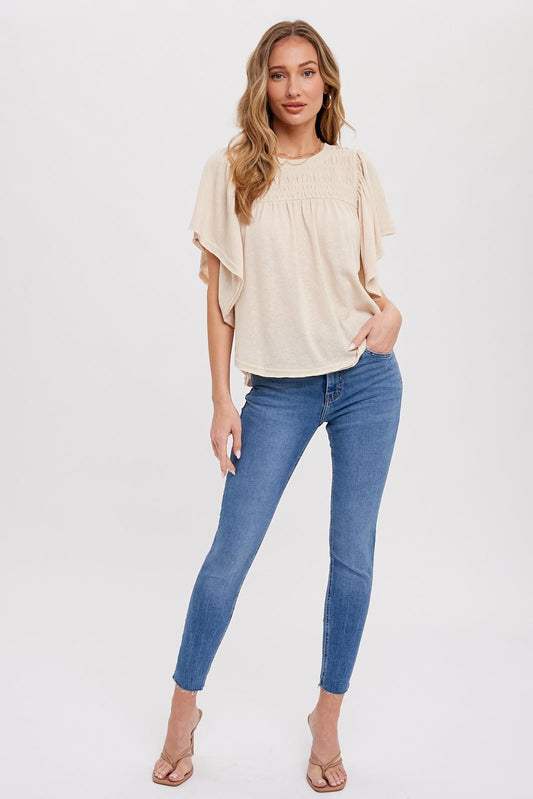 Cream Valley Ruffle Top